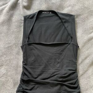 Abercrombie & Fitch Black Sleeveless Ruched Tank Top